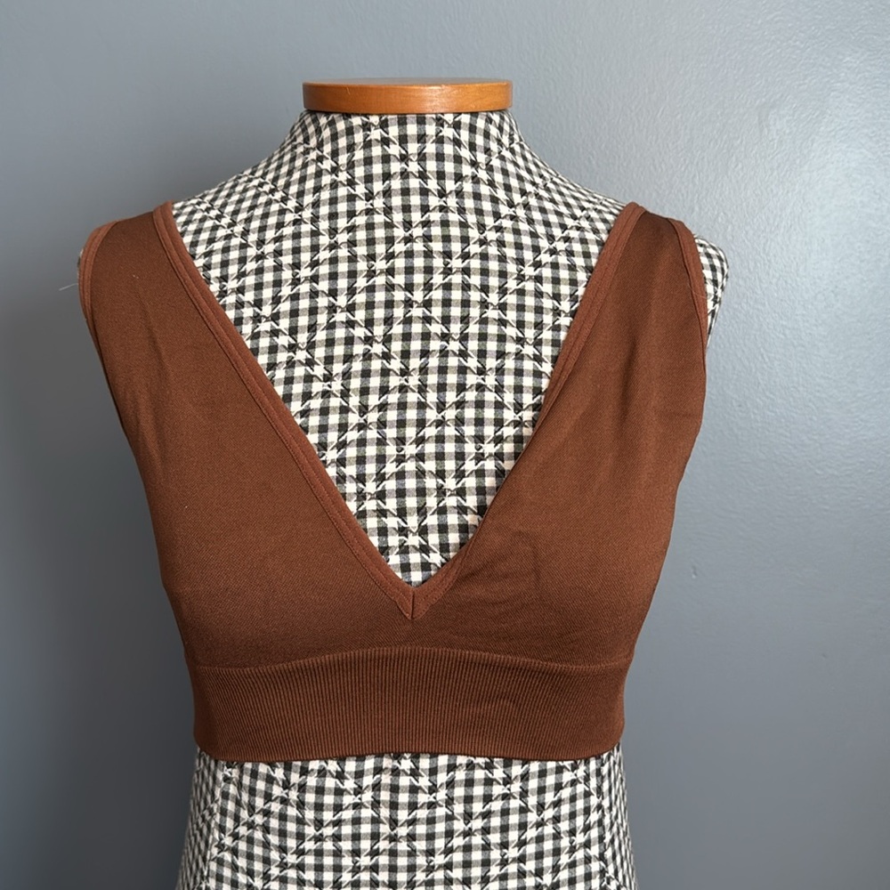 WeWoreWhat Brown Ribbed Top